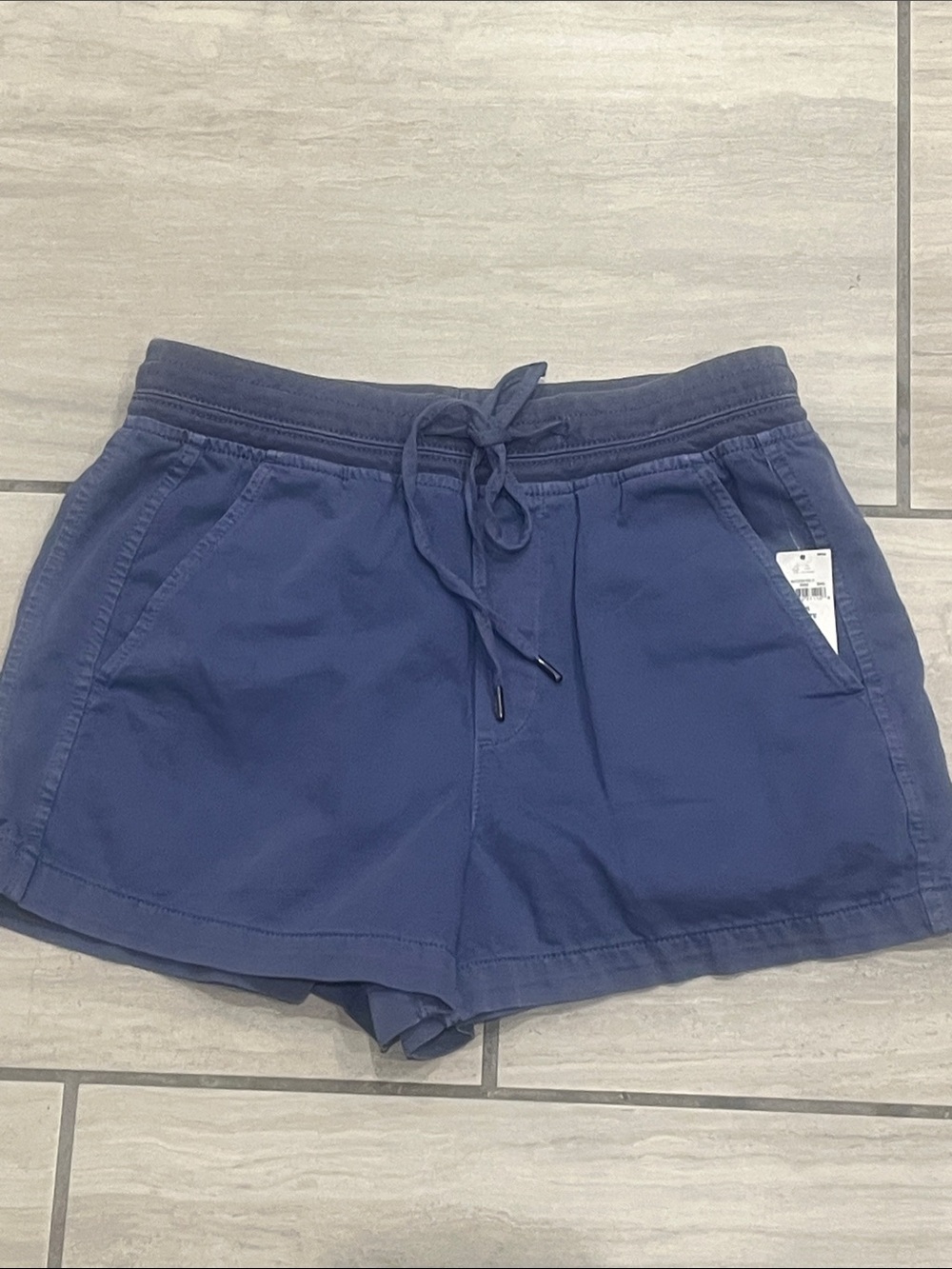 GAP Navy High-Waist Drawstring Shorts